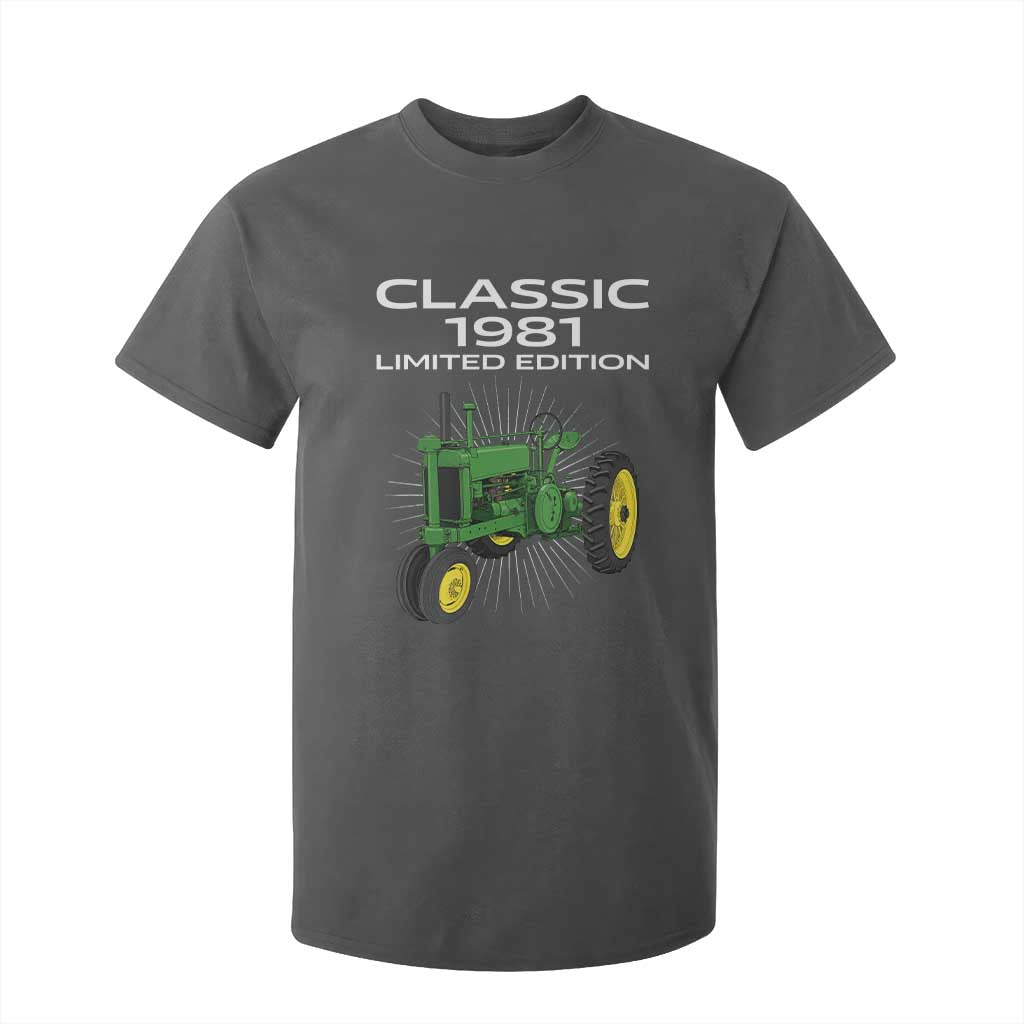 45th Birthday 1981 Limited Edition Classic Farm Tractor T Shirt For Kid