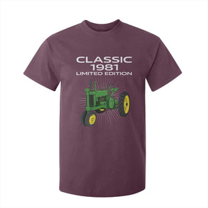 45th Birthday 1981 Limited Edition Classic Farm Tractor T Shirt For Kid
