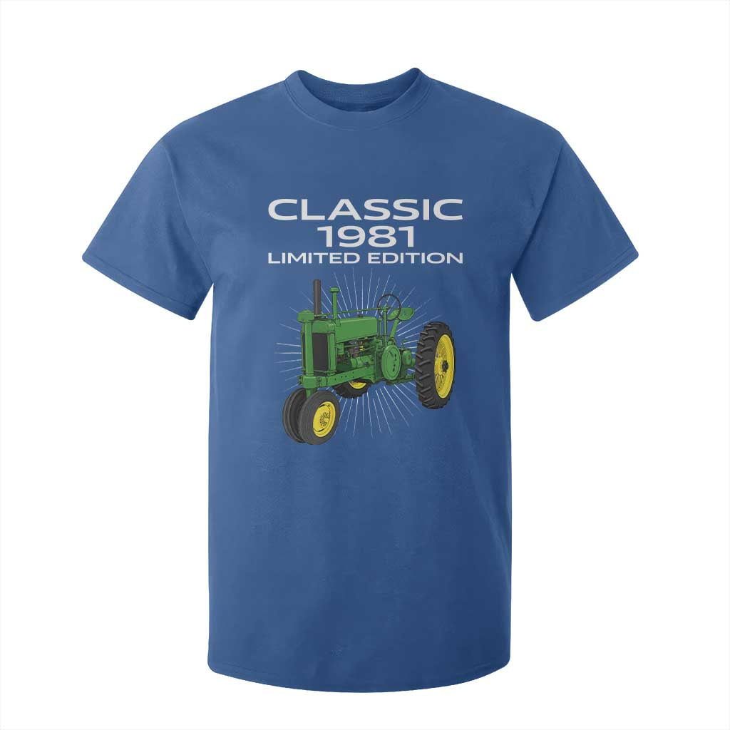 45th Birthday 1981 Limited Edition Classic Farm Tractor T Shirt For Kid