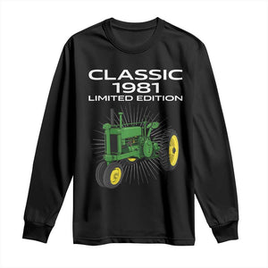 45th Birthday 1981 Limited Edition Classic Farm Tractor Long Sleeve Shirt