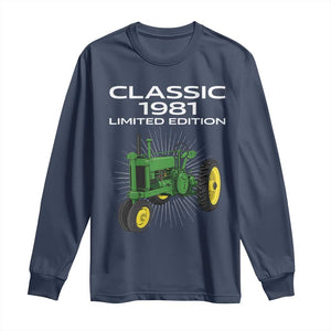 45th Birthday 1981 Limited Edition Classic Farm Tractor Long Sleeve Shirt