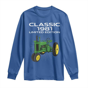 45th Birthday 1981 Limited Edition Classic Farm Tractor Long Sleeve Shirt