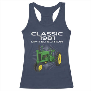 45th Birthday 1981 Limited Edition Classic Farm Tractor Racerback Tank Top
