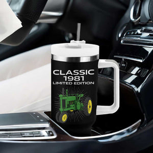 45th Birthday 1981 Limited Edition Classic Farm Tractor Tumbler With Handle