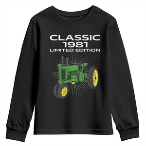 45th Birthday 1981 Limited Edition Classic Farm Tractor Youth Sweatshirt