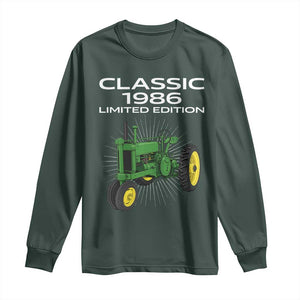 40th Birthday 1986 Limited Edition Classic Farm Tractor Long Sleeve Shirt