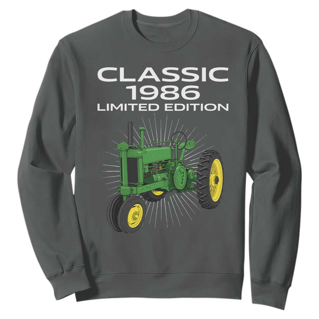 40th Birthday 1986 Limited Edition Classic Farm Tractor Sweatshirt