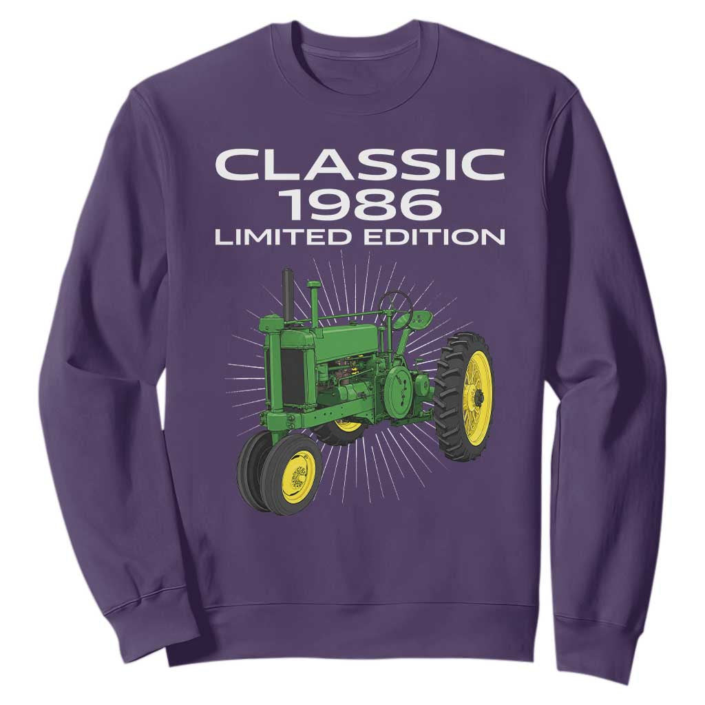 40th Birthday 1986 Limited Edition Classic Farm Tractor Sweatshirt