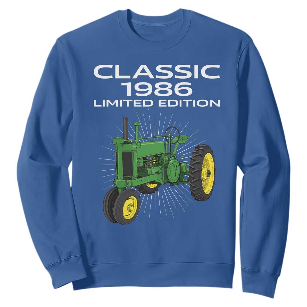 40th Birthday 1986 Limited Edition Classic Farm Tractor Sweatshirt