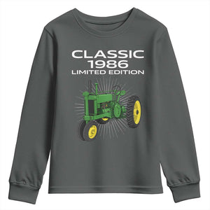 40th Birthday 1986 Limited Edition Classic Farm Tractor Youth Sweatshirt