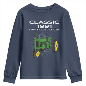 35th Birthday 1991 Limited Edition Classic Farm Tractor Youth Sweatshirt