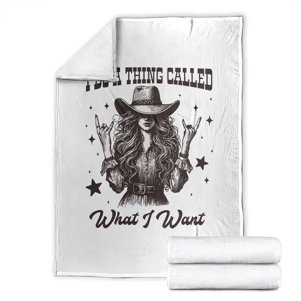 Black Cowgirl Throw Blanket I Do A Thing Called What I Want TS14 White Print Your Wear