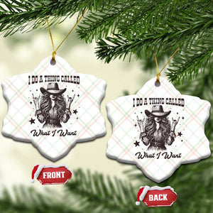 Black Cowgirl Ceramic Ornament I Do A Thing Called What I Want TS14 Print Your Wear