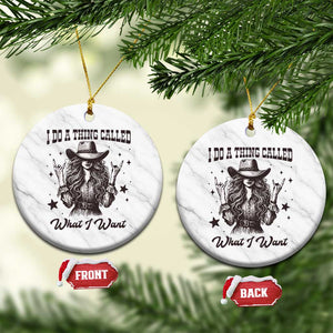 Black Cowgirl Ceramic Ornament I Do A Thing Called What I Want TS14 1pc White Marble Print Your Wear