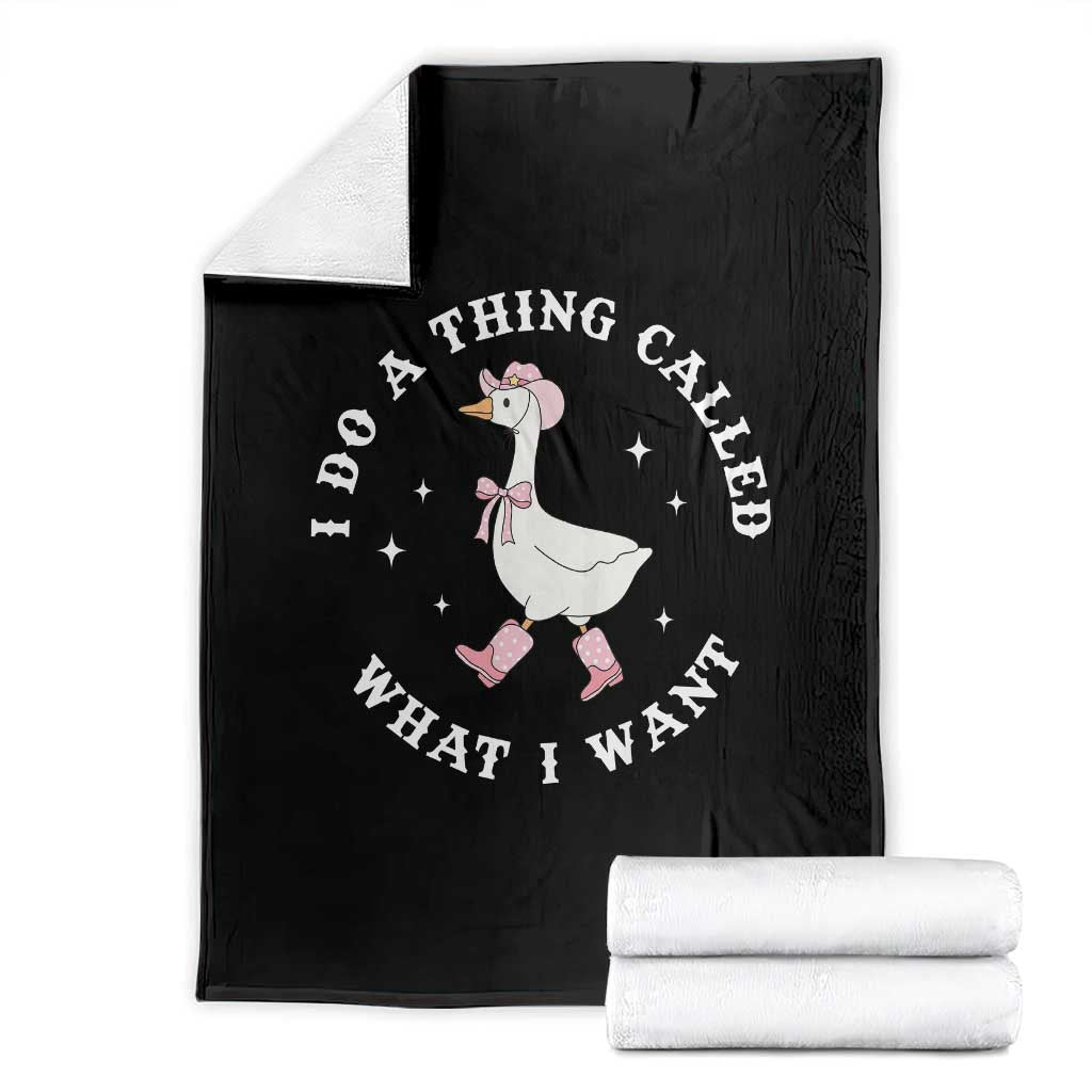 Western Cowgirl Silly Goose Meme Throw Blanket I Do A Thing Called What I Want TS14 Black Print Your Wear