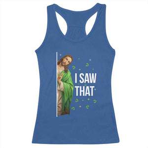 Christian Jesus St Patricks Day Meme Racerback Tank Top I Saw That TS14 Royal Blue Print Your Wear