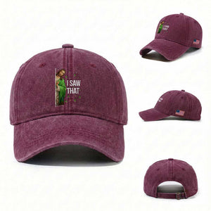 Christian Jesus St Patricks Day Meme Washed Cotton Baseball Cap I Saw That TS14 Washed Cap Universal Fit Burgundy Print Your Wear