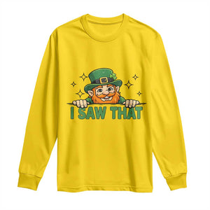 I Saw That Long Sleeve Shirt Funny Leprechaun St Patricks Day Meme TS14 Daisy Print Your Wear