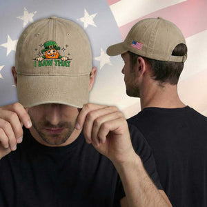 I Saw That Washed Cotton Baseball Cap Funny Leprechaun St Patricks Day Meme TS14 Print Your Wear