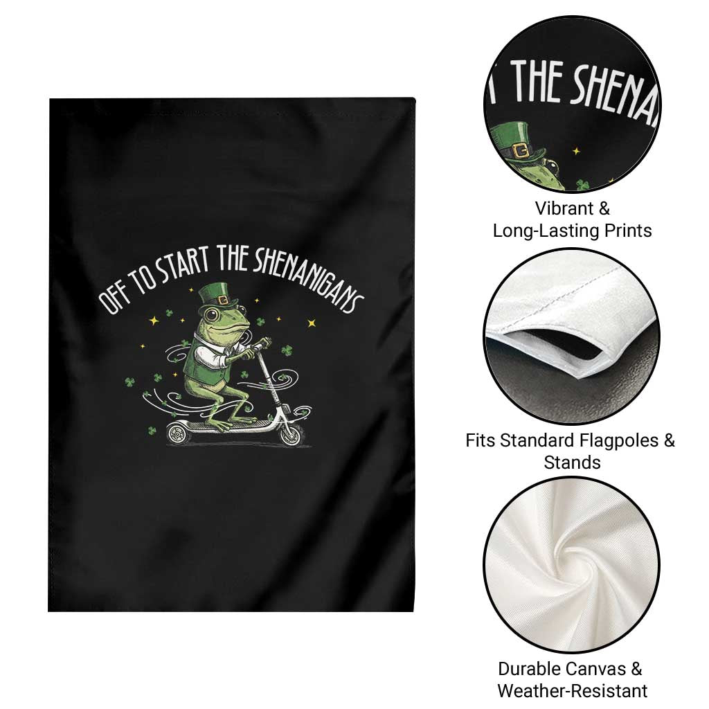 Funny Frog St Patricks Day Meme Garden Flag Off To Start The Shenanigans TS14 Print Your Wear