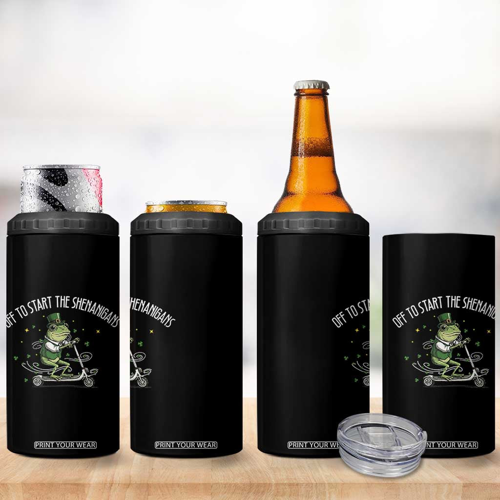 Funny Frog St Patricks Day Meme 4 in 1 Can Cooler Tumbler Off To Start The Shenanigans TS14 Print Your Wear
