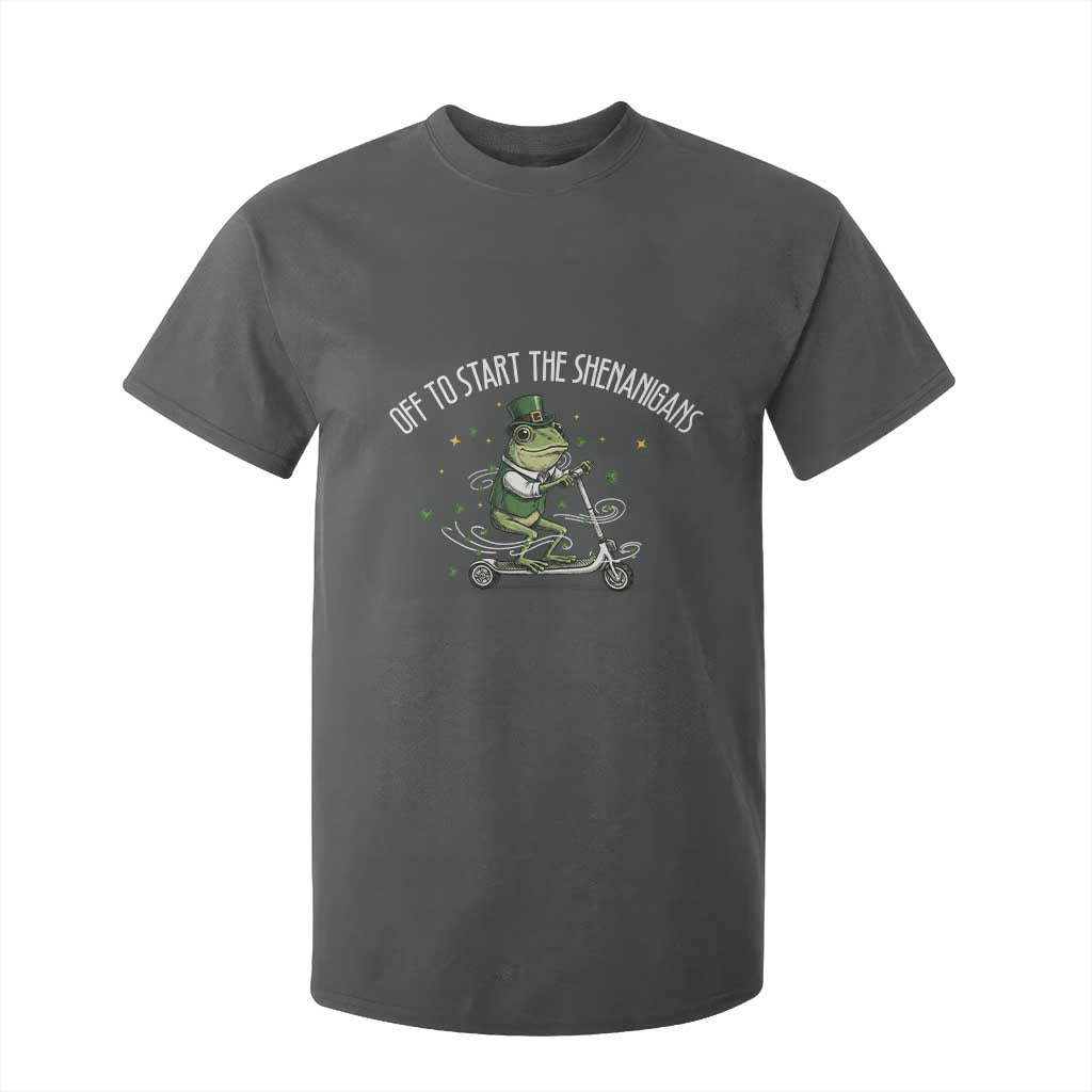 Funny Frog St Patricks Day Meme T Shirt For Kid Off To Start The Shenanigans TS14 Dark Heather Print Your Wear