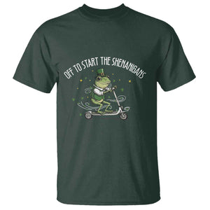 Funny Frog St Patricks Day Meme T Shirt Off To Start The Shenanigans TS14 Dark Forest Green Print Your Wear