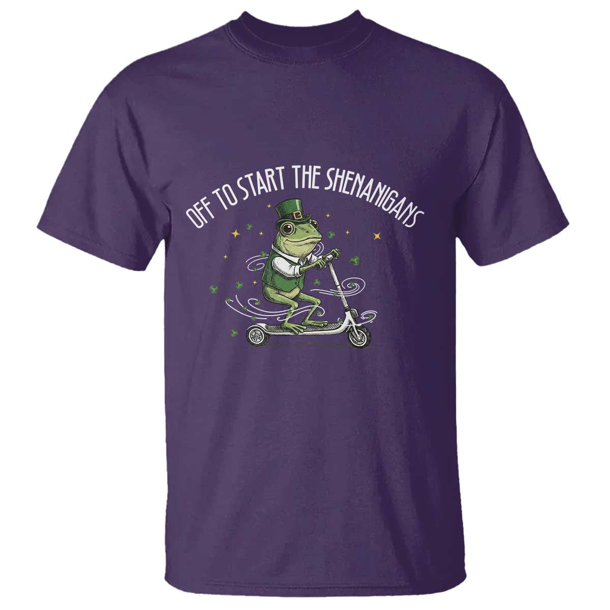 Funny Frog St Patricks Day Meme T Shirt Off To Start The Shenanigans TS14 Purple Print Your Wear
