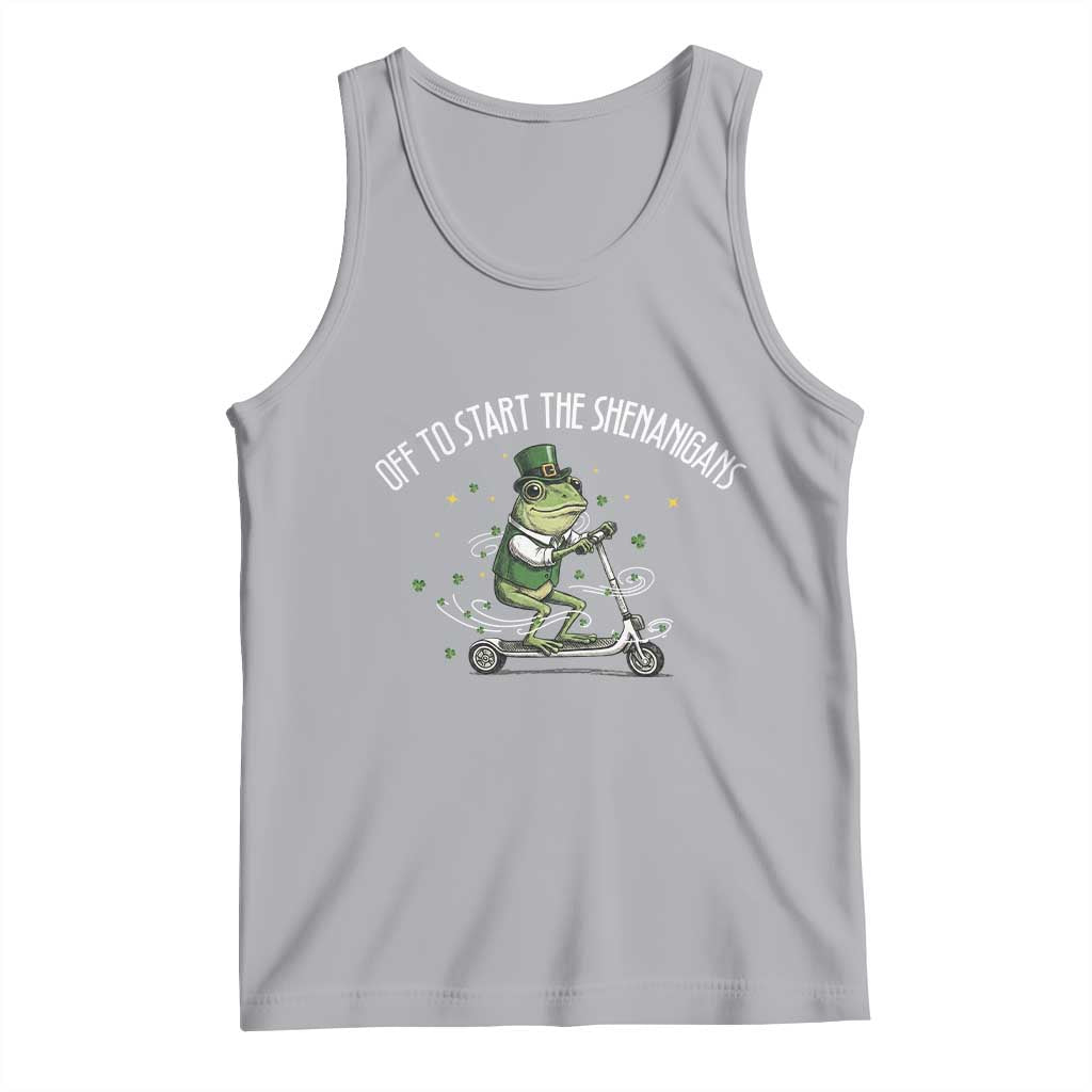 Funny Frog St Patricks Day Meme Tank Top Off To Start The Shenanigans TS14 Athletic Heather Print Your Wear