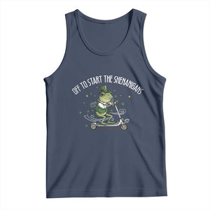 Funny Frog St Patricks Day Meme Tank Top Off To Start The Shenanigans TS14 Navy Print Your Wear