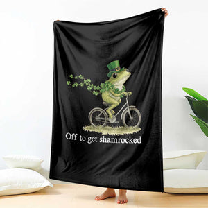 Funny Frog St Patricks Day Meme Throw Blanket Off To Get Shamrocked TS14 Print Your Wear