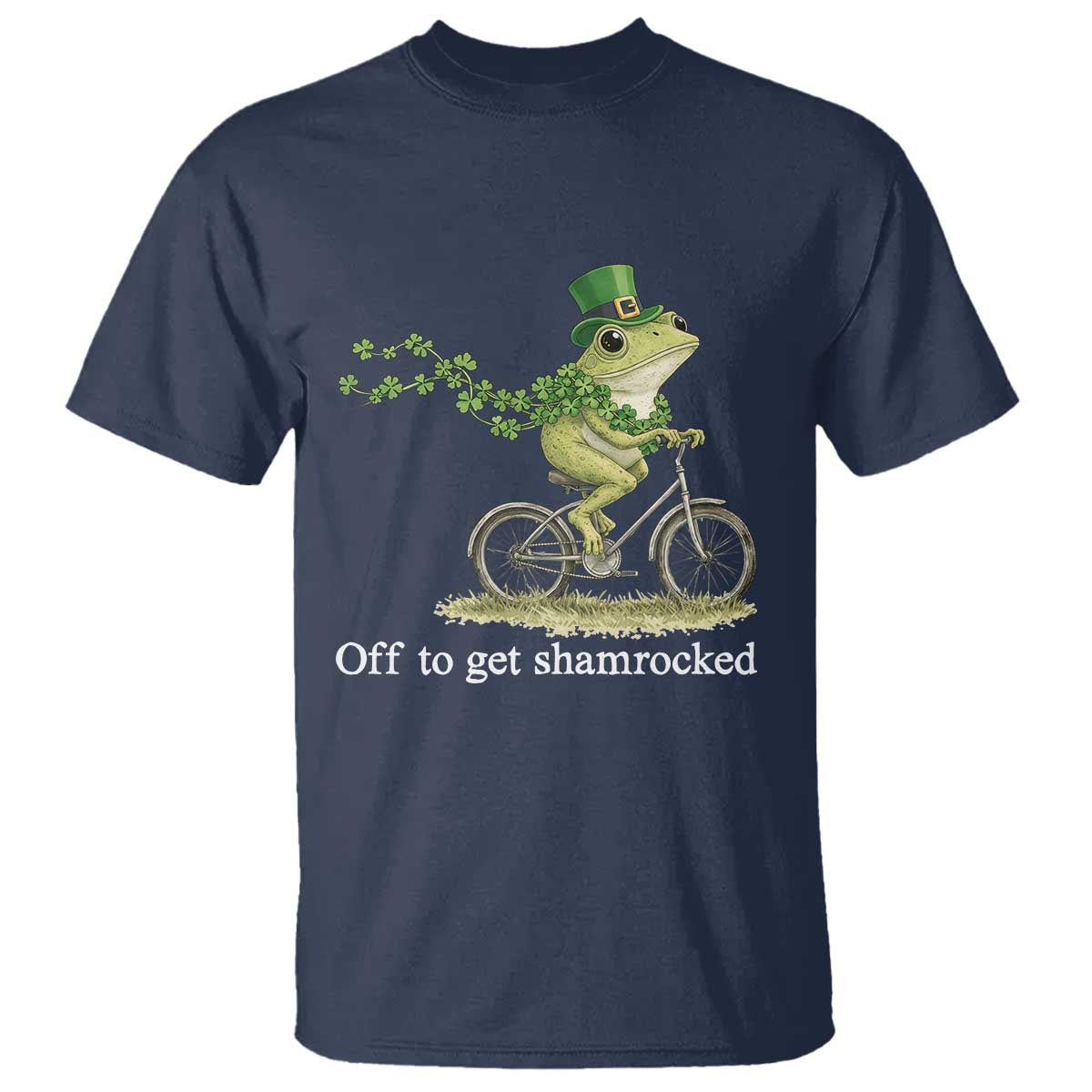 Funny Frog St Patricks Day Meme T Shirt Off To Get Shamrocked TS14 Navy Print Your Wear