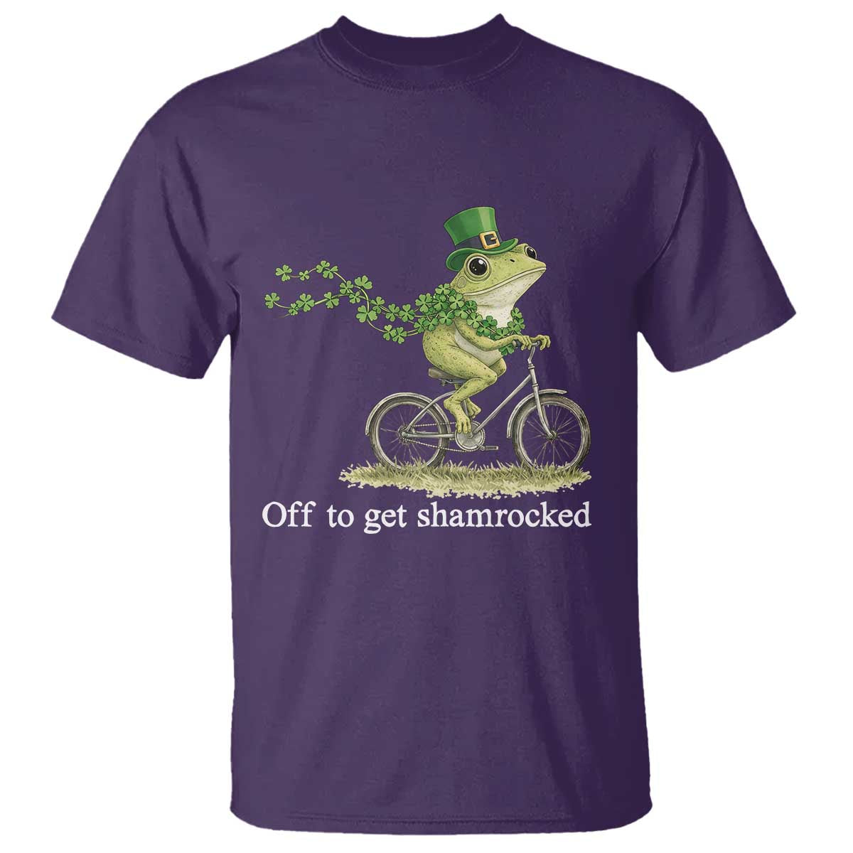 Funny Frog St Patricks Day Meme T Shirt Off To Get Shamrocked TS14 Purple Print Your Wear