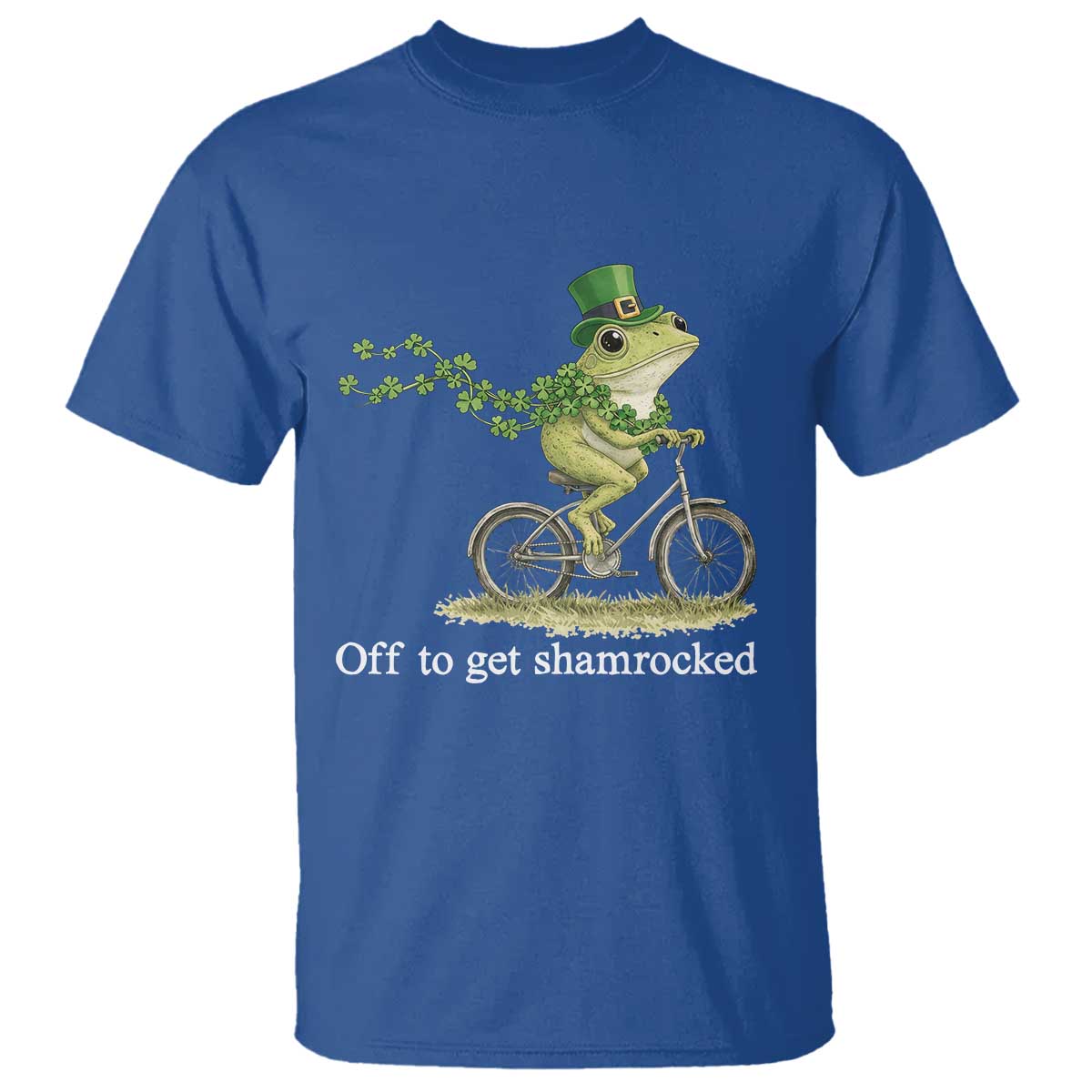 Funny Frog St Patricks Day Meme T Shirt Off To Get Shamrocked TS14 Royal Blue Print Your Wear