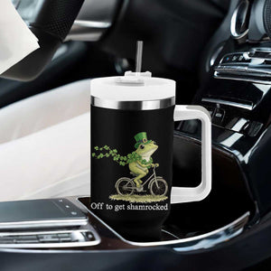 Funny Frog St Patricks Day Meme Tumbler With Handle Off To Get Shamrocked TS14 Print Your Wear