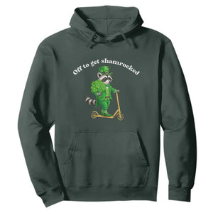 Funny Raccoon St Patricks Day Meme Hoodie Off To Get Shamrocked TS14 Dark Forest Green Print Your Wear