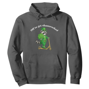 Funny Raccoon St Patricks Day Meme Hoodie Off To Get Shamrocked TS14 Dark Heather Print Your Wear
