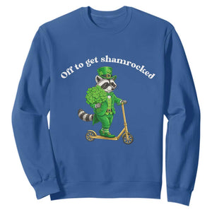 Funny Raccoon St Patricks Day Meme Sweatshirt Off To Get Shamrocked TS14 Royal Blue Print Your Wear