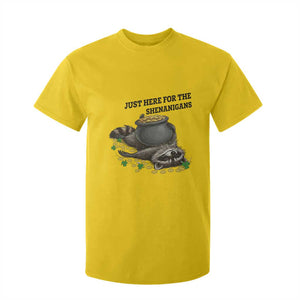 Funny Raccoon St Patricks Day Meme T Shirt For Kid Just Here For The Shenanigans TS14 Daisy Print Your Wear
