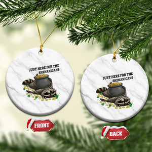 Funny Raccoon St Patricks Day Meme Ceramic Ornament Just Here For The Shenanigans TS14 1pc White Marble Print Your Wear