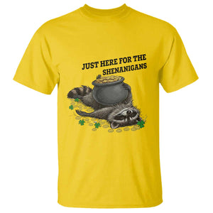 Funny Raccoon St Patricks Day Meme T Shirt Just Here For The Shenanigans TS14 Daisy Print Your Wear
