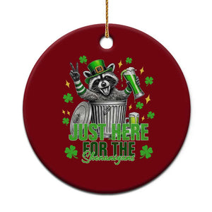 Funny Raccoon Drinking Beer St Patricks Day Ceramic Ornament Just Here For The Shenanigans TS14 1pc Red Print Your Wear