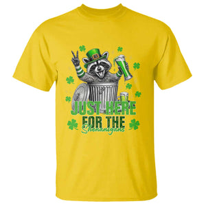 Funny Raccoon Drinking Beer St Patricks Day T Shirt Just Here For The Shenanigans TS14 Daisy Print Your Wear