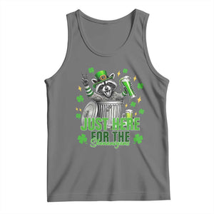 Funny Raccoon Drinking Beer St Patricks Day Tank Top Just Here For The Shenanigans TS14 Black Heather Print Your Wear