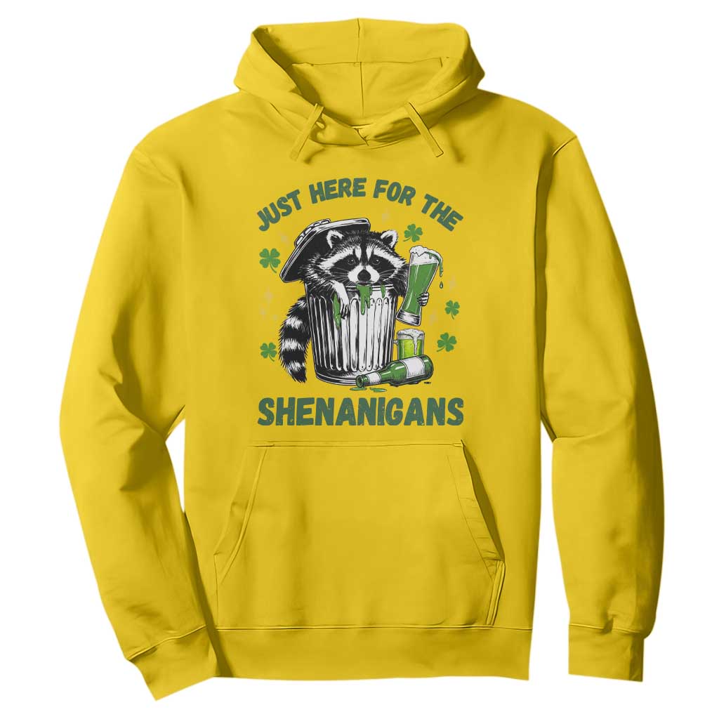 Funny Raccoon St Patricks Day Meme Hoodie Trash Panda Just Here For The Shenanigans TS14 Daisy Print Your Wear