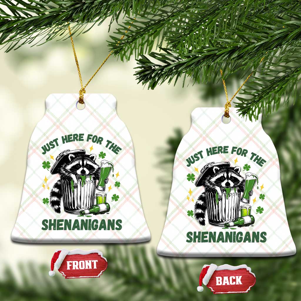 Funny Raccoon St Patricks Day Meme Ceramic Ornament Trash Panda Just Here For The Shenanigans TS14 Print Your Wear