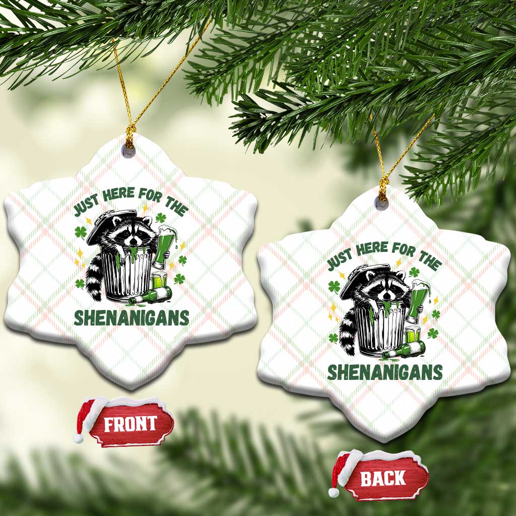 Funny Raccoon St Patricks Day Meme Ceramic Ornament Trash Panda Just Here For The Shenanigans TS14 Print Your Wear