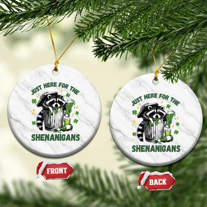 Funny Raccoon St Patricks Day Meme Ceramic Ornament Trash Panda Just Here For The Shenanigans TS14 1pc White Marble Print Your Wear
