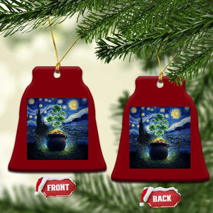 St Patricks Day Starry Night Shamrock Van Gogh Art Ceramic Ornament TS14 Print Your Wear