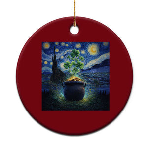 St Patricks Day Starry Night Shamrock Van Gogh Art Ceramic Ornament TS14 1pc Red Print Your Wear